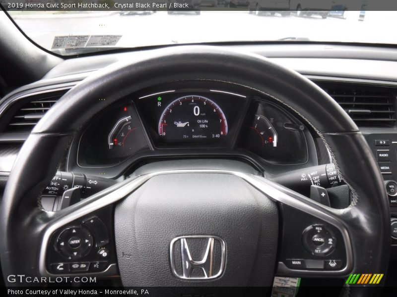 Crystal Black Pearl / Black 2019 Honda Civic Sport Hatchback