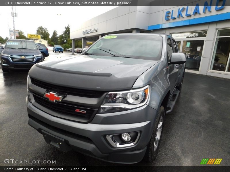 Satin Steel Metallic / Jet Black 2018 Chevrolet Colorado Z71 Crew Cab 4x4