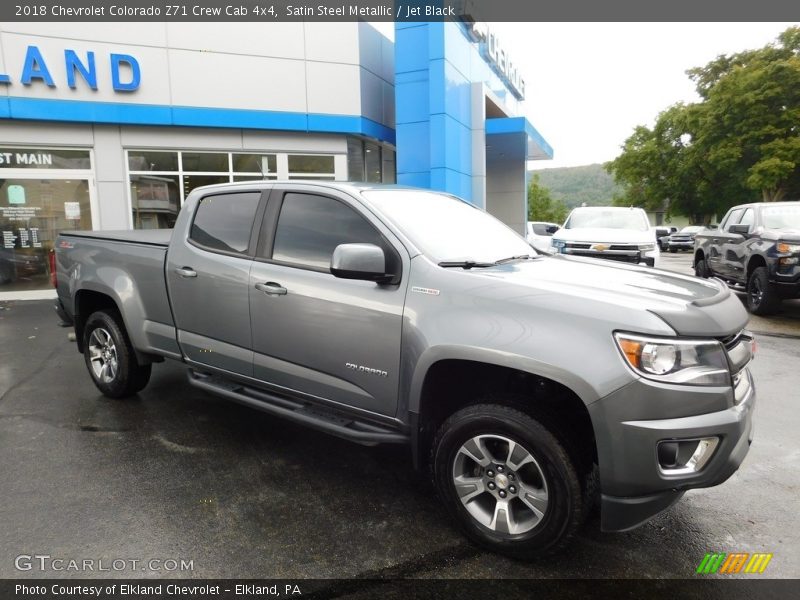 Satin Steel Metallic / Jet Black 2018 Chevrolet Colorado Z71 Crew Cab 4x4