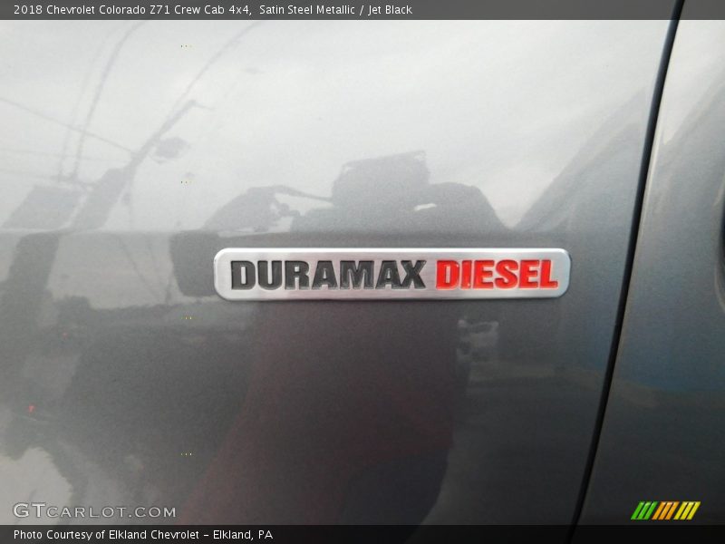 Satin Steel Metallic / Jet Black 2018 Chevrolet Colorado Z71 Crew Cab 4x4