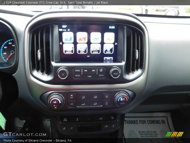 Satin Steel Metallic / Jet Black 2018 Chevrolet Colorado Z71 Crew Cab 4x4