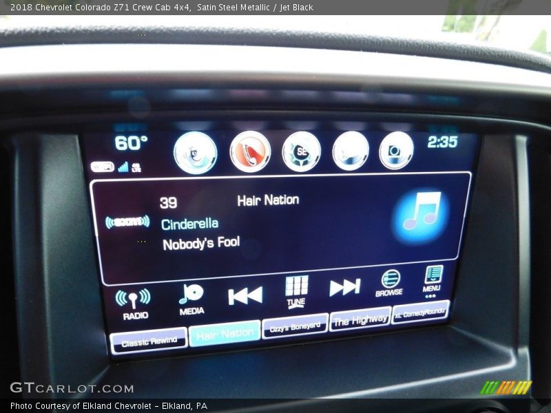 Satin Steel Metallic / Jet Black 2018 Chevrolet Colorado Z71 Crew Cab 4x4
