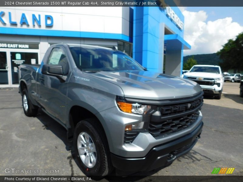 Sterling Gray Metallic / Jet Black 2024 Chevrolet Silverado 1500 WT Regular Cab 4x4