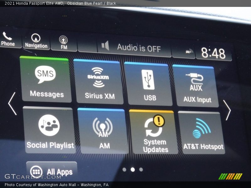 Obsidian Blue Pearl / Black 2021 Honda Passport Elite AWD