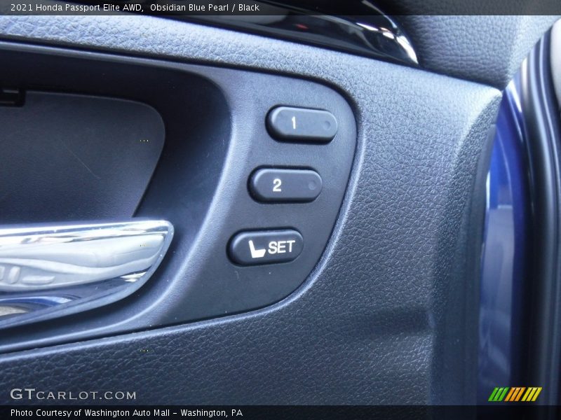 Obsidian Blue Pearl / Black 2021 Honda Passport Elite AWD