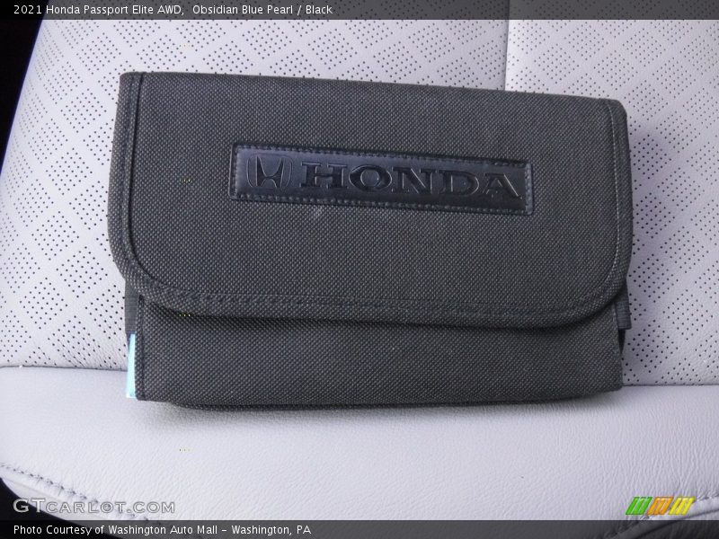 Obsidian Blue Pearl / Black 2021 Honda Passport Elite AWD