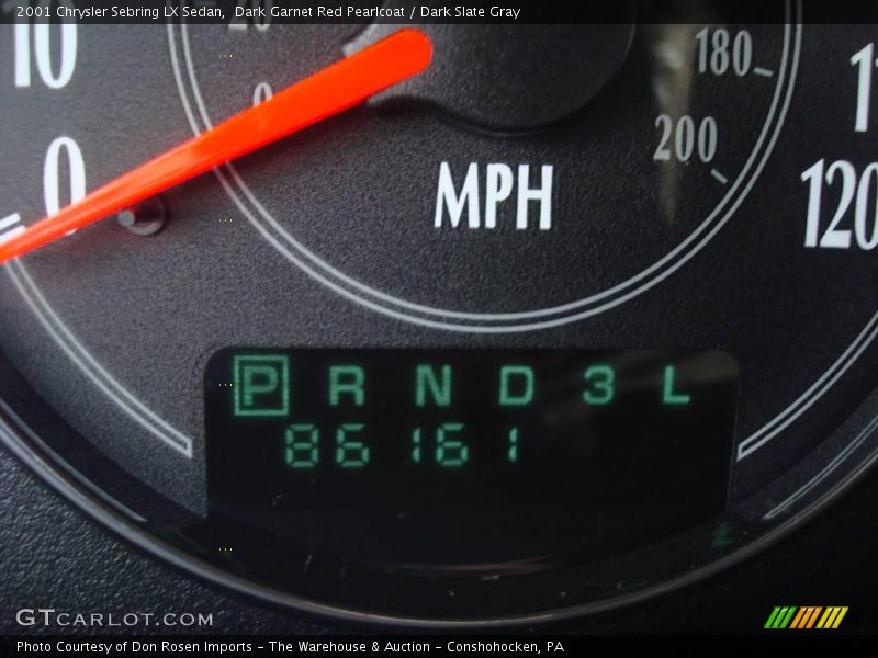 Dark Garnet Red Pearlcoat / Dark Slate Gray 2001 Chrysler Sebring LX Sedan