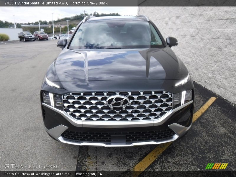 Portofino Gray / Black 2023 Hyundai Santa Fe Limited AWD