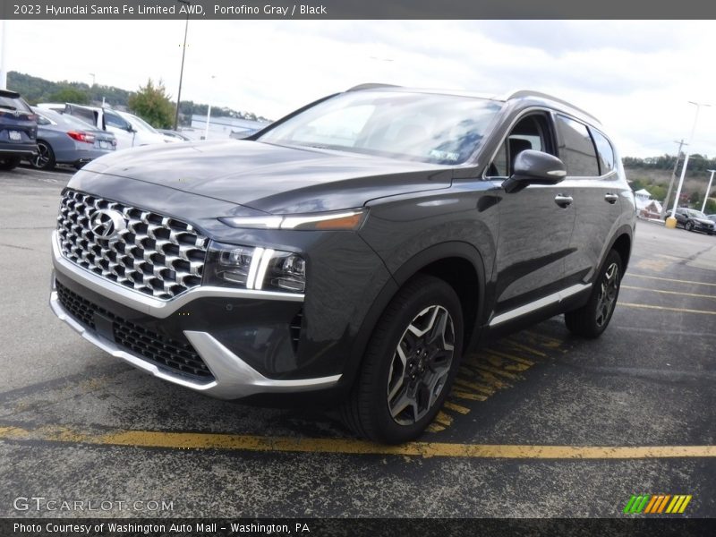 Portofino Gray / Black 2023 Hyundai Santa Fe Limited AWD