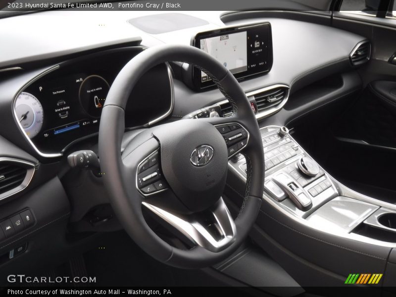 Portofino Gray / Black 2023 Hyundai Santa Fe Limited AWD