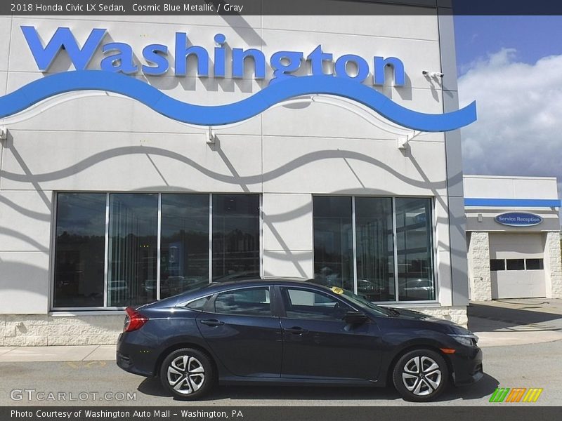 Cosmic Blue Metallic / Gray 2018 Honda Civic LX Sedan