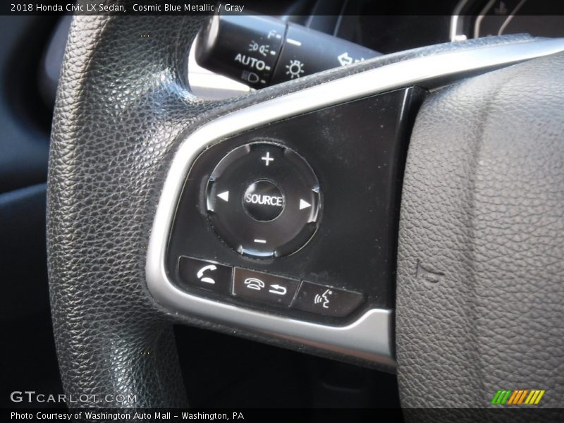 Cosmic Blue Metallic / Gray 2018 Honda Civic LX Sedan
