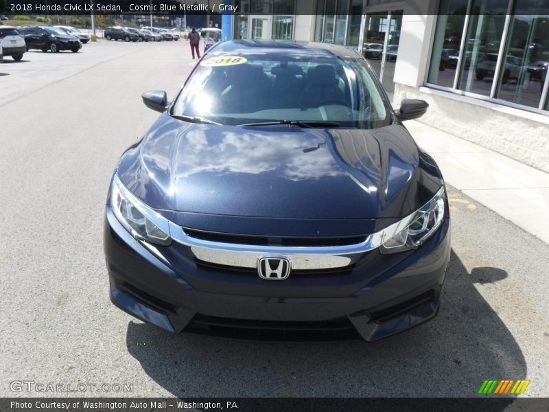 Cosmic Blue Metallic / Gray 2018 Honda Civic LX Sedan