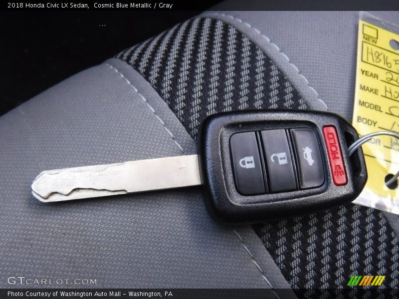 Cosmic Blue Metallic / Gray 2018 Honda Civic LX Sedan