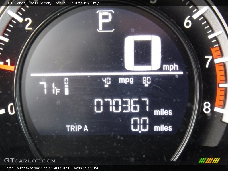 Cosmic Blue Metallic / Gray 2018 Honda Civic LX Sedan