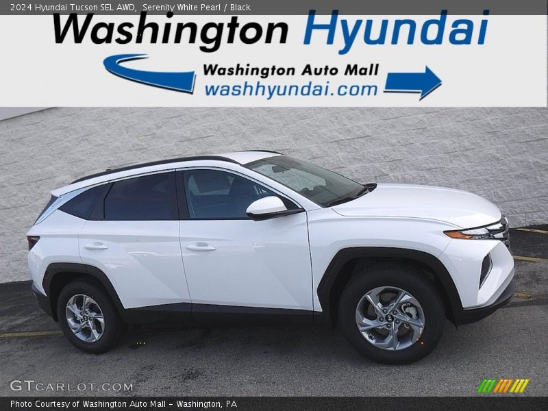 Serenity White Pearl / Black 2024 Hyundai Tucson SEL AWD
