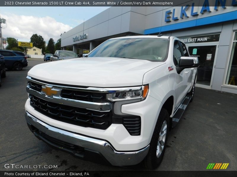 Summit White / Gideon/Very Dark Atmosphere 2023 Chevrolet Silverado 1500 LT Crew Cab 4x4