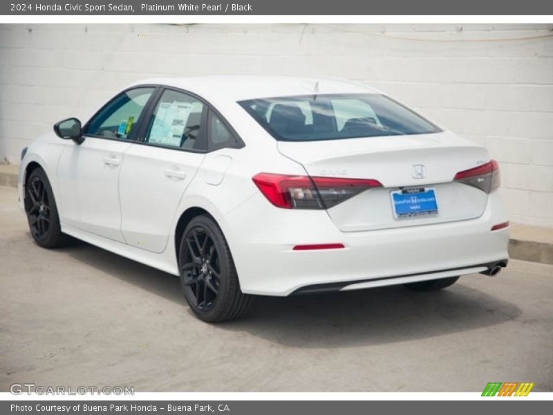 Platinum White Pearl / Black 2024 Honda Civic Sport Sedan