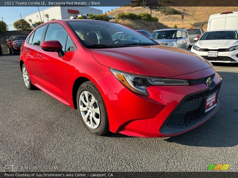 Barcelona Red Metallic / Black 2021 Toyota Corolla LE