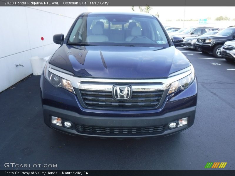 Obsidian Blue Pearl / Gray 2020 Honda Ridgeline RTL AWD