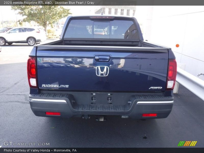 Obsidian Blue Pearl / Gray 2020 Honda Ridgeline RTL AWD