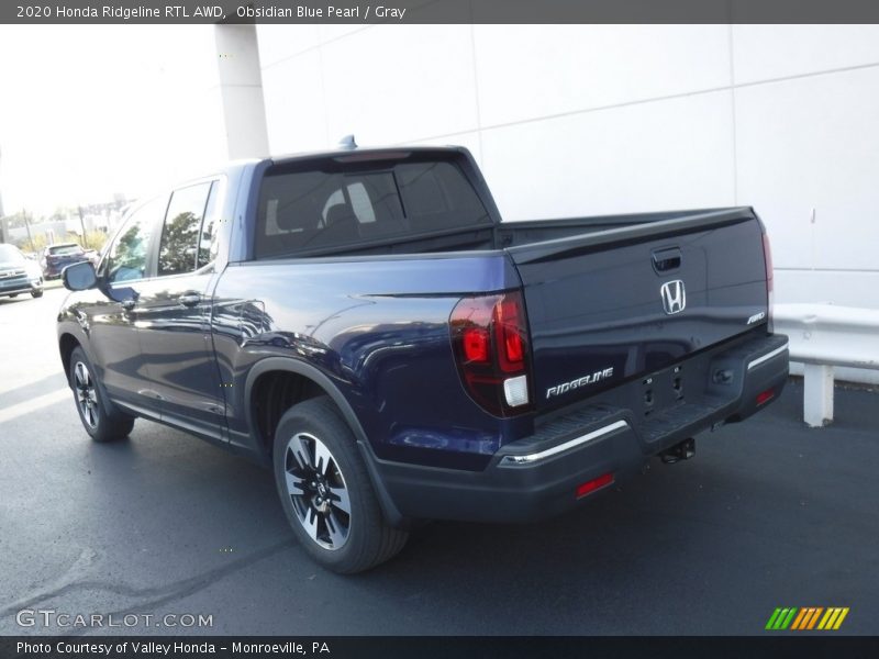 Obsidian Blue Pearl / Gray 2020 Honda Ridgeline RTL AWD