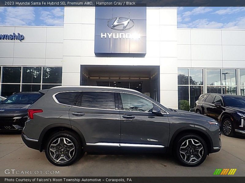 Hampton Gray / Black 2023 Hyundai Santa Fe Hybrid SEL Premium AWD