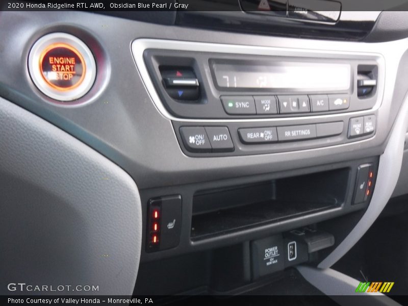 Obsidian Blue Pearl / Gray 2020 Honda Ridgeline RTL AWD