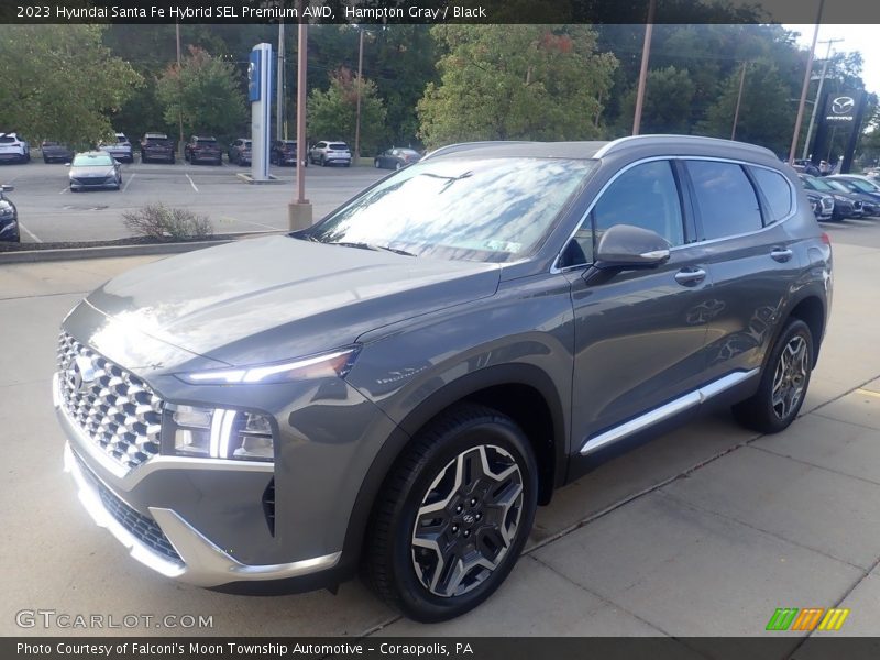 Hampton Gray / Black 2023 Hyundai Santa Fe Hybrid SEL Premium AWD