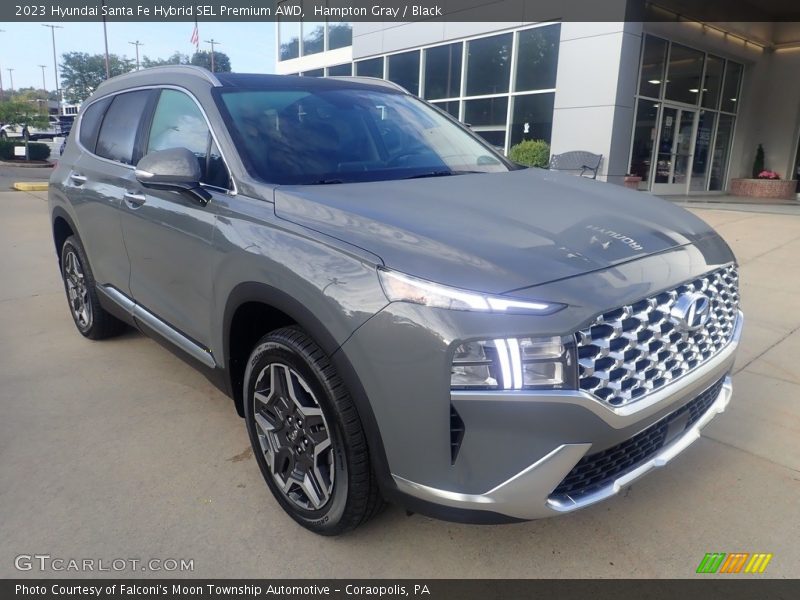 Hampton Gray / Black 2023 Hyundai Santa Fe Hybrid SEL Premium AWD