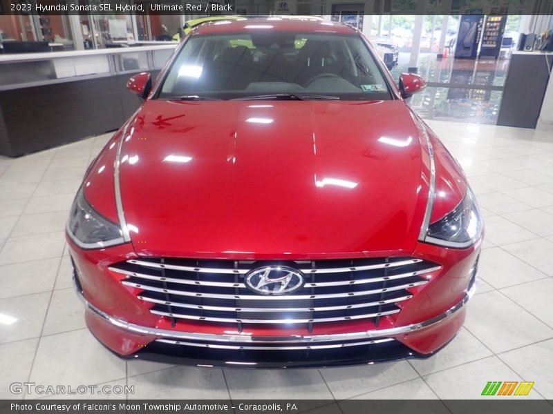 Ultimate Red / Black 2023 Hyundai Sonata SEL Hybrid