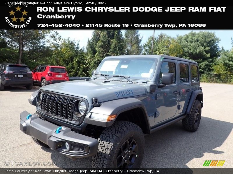 Anvil / Black 2024 Jeep Wrangler 4-Door Willys 4xe Hybrid