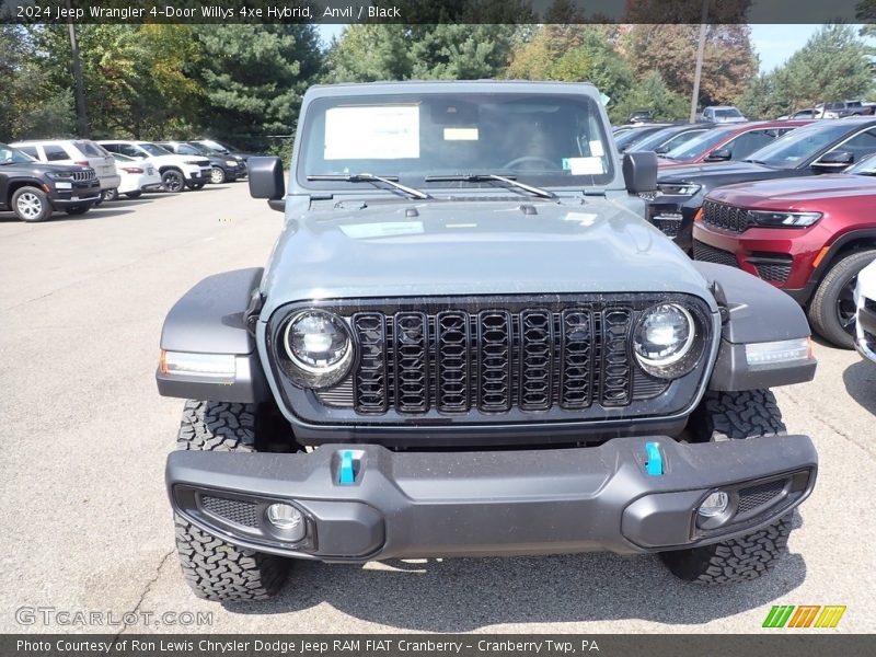 Anvil / Black 2024 Jeep Wrangler 4-Door Willys 4xe Hybrid