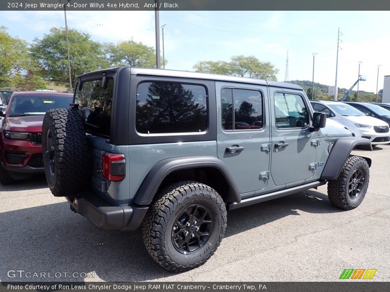 Anvil / Black 2024 Jeep Wrangler 4-Door Willys 4xe Hybrid
