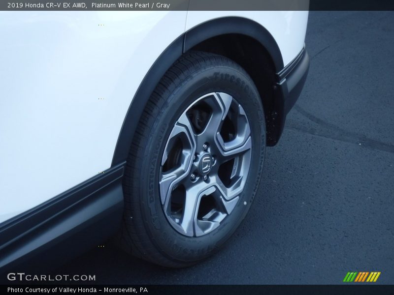 Platinum White Pearl / Gray 2019 Honda CR-V EX AWD