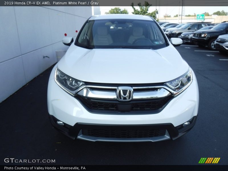 Platinum White Pearl / Gray 2019 Honda CR-V EX AWD