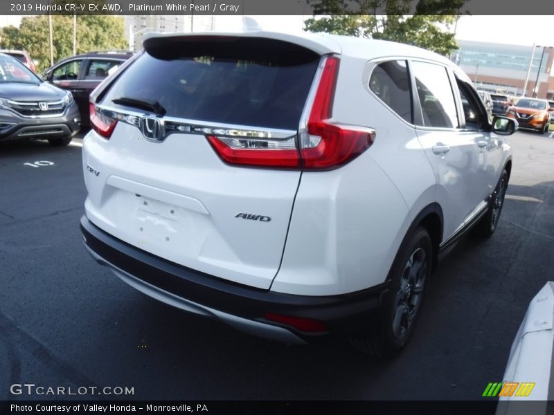 Platinum White Pearl / Gray 2019 Honda CR-V EX AWD