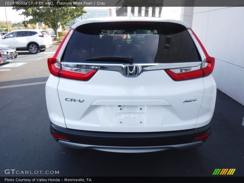Platinum White Pearl / Gray 2019 Honda CR-V EX AWD