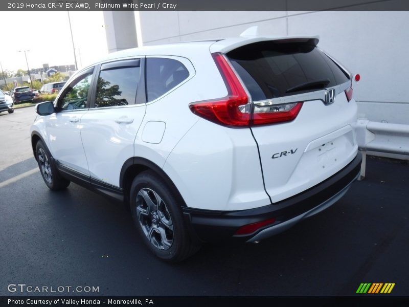 Platinum White Pearl / Gray 2019 Honda CR-V EX AWD