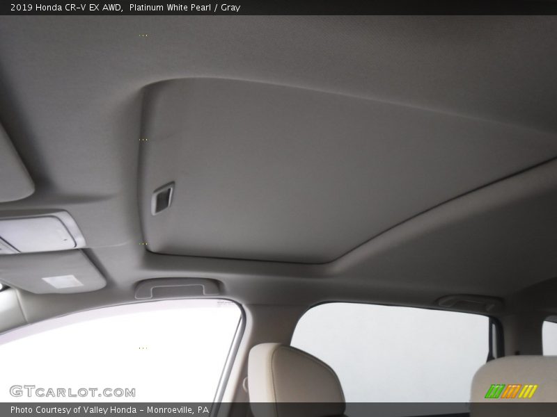 Platinum White Pearl / Gray 2019 Honda CR-V EX AWD