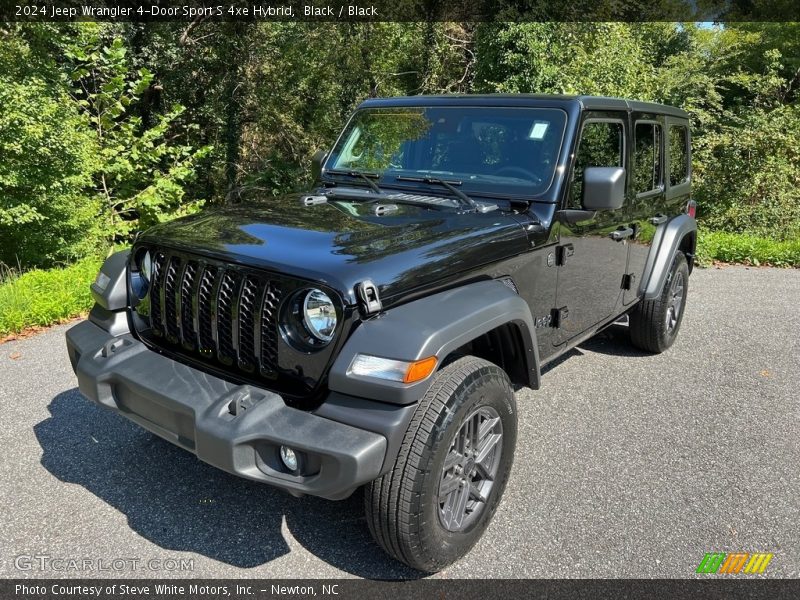 Black / Black 2024 Jeep Wrangler 4-Door Sport S 4xe Hybrid