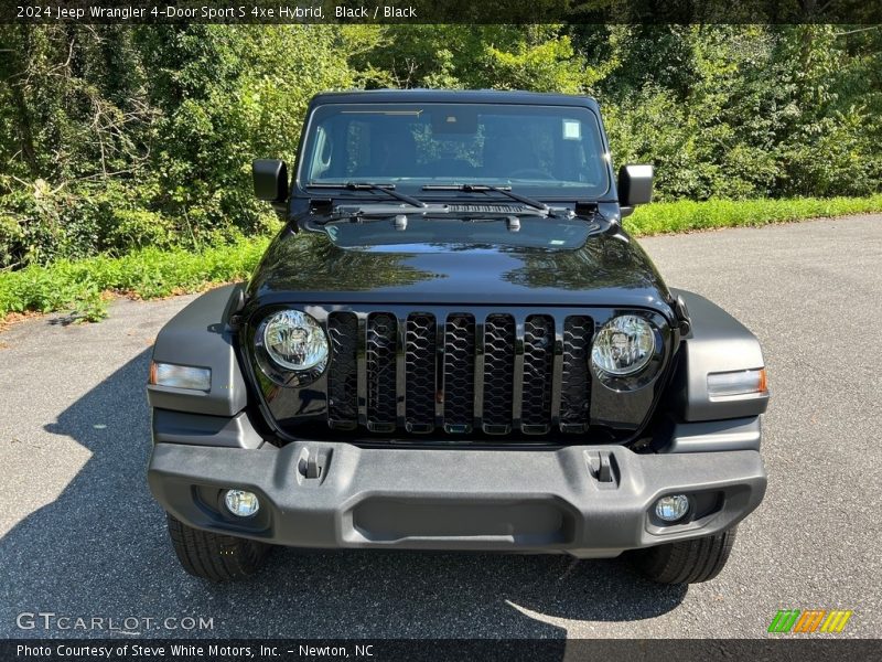 Black / Black 2024 Jeep Wrangler 4-Door Sport S 4xe Hybrid