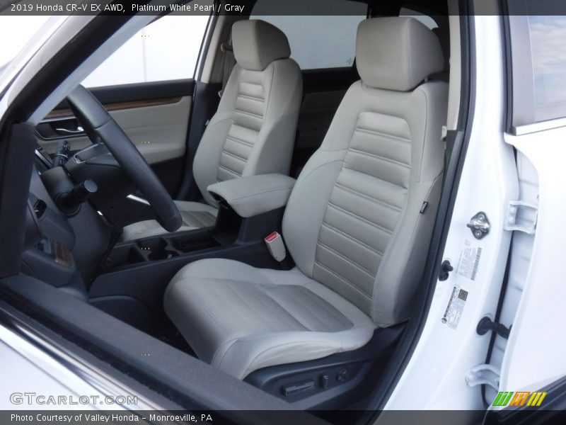 Platinum White Pearl / Gray 2019 Honda CR-V EX AWD