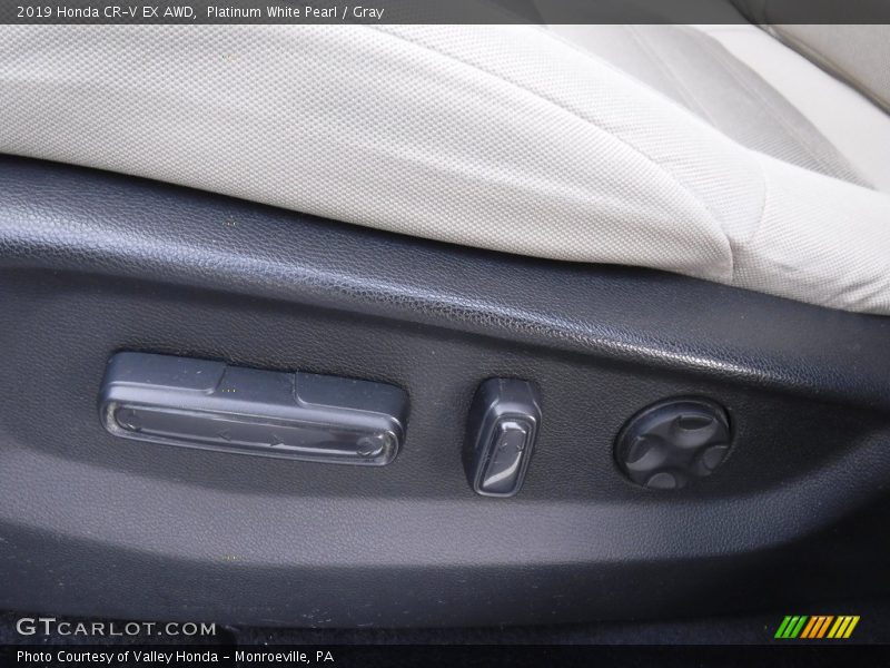 Platinum White Pearl / Gray 2019 Honda CR-V EX AWD