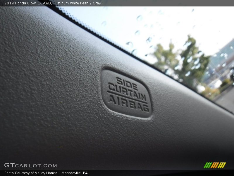 Platinum White Pearl / Gray 2019 Honda CR-V EX AWD