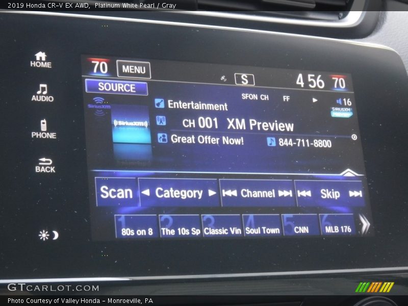 Platinum White Pearl / Gray 2019 Honda CR-V EX AWD