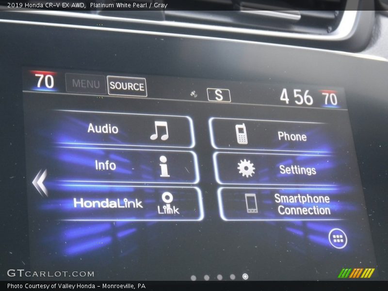 Platinum White Pearl / Gray 2019 Honda CR-V EX AWD