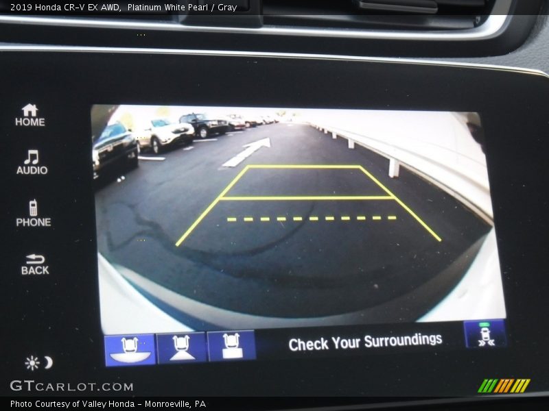 Platinum White Pearl / Gray 2019 Honda CR-V EX AWD