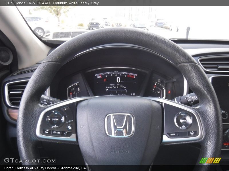 Platinum White Pearl / Gray 2019 Honda CR-V EX AWD