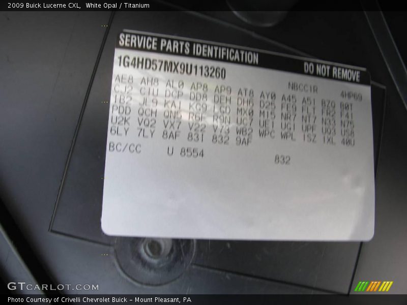 White Opal / Titanium 2009 Buick Lucerne CXL